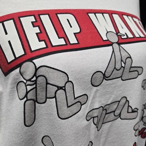 Vintage 1990s (1998) Y2K funny XXX Help Wanted graphic t-shirt - Picture 3 of 9